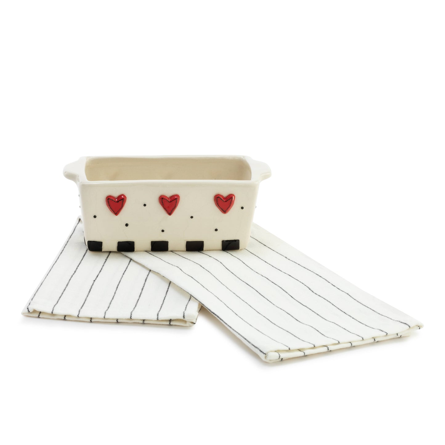 Dots Hearts Mini Loaf Pan w/ Towel