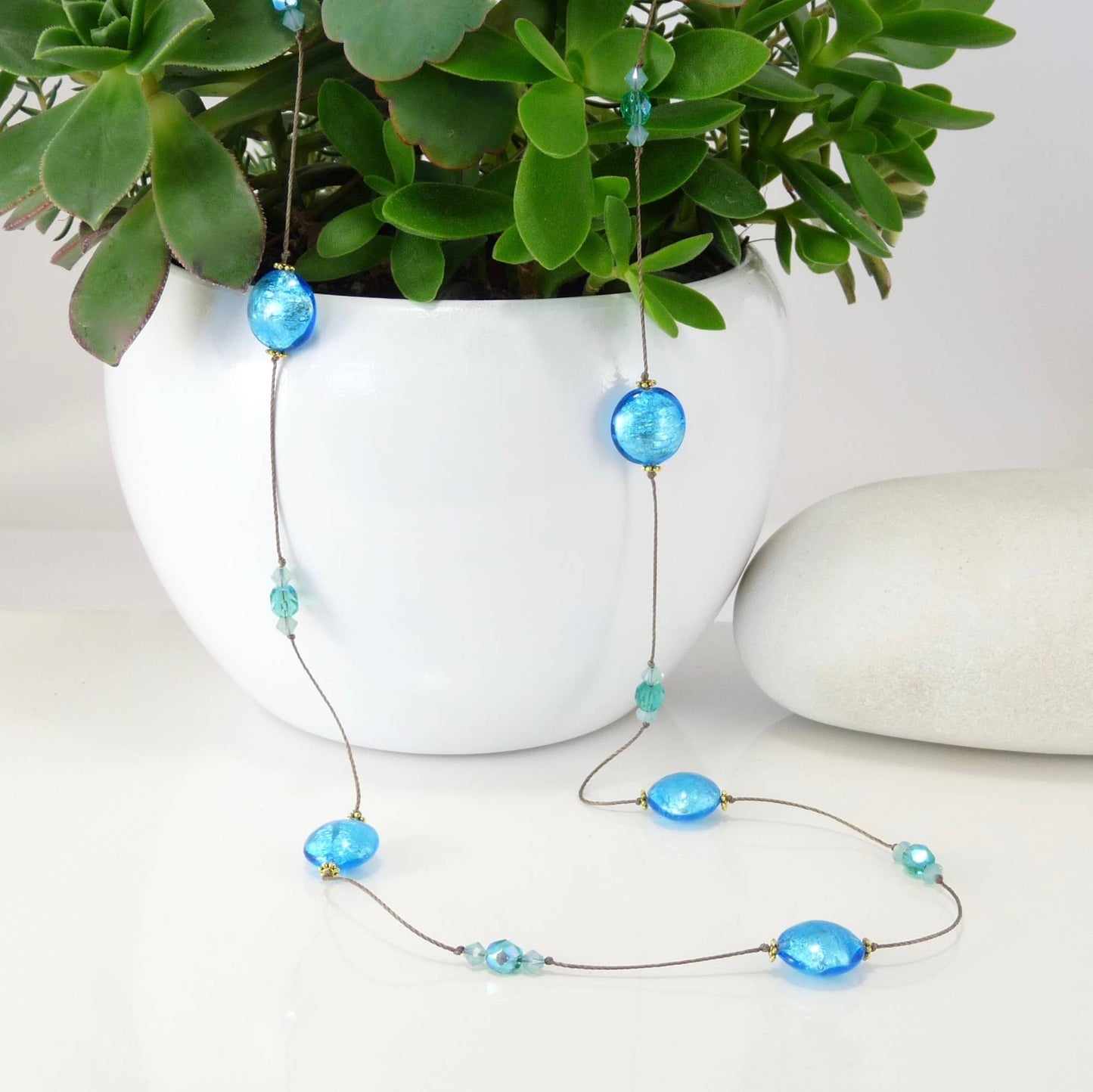 Murano Hand Knotted 36" Long Necklace
