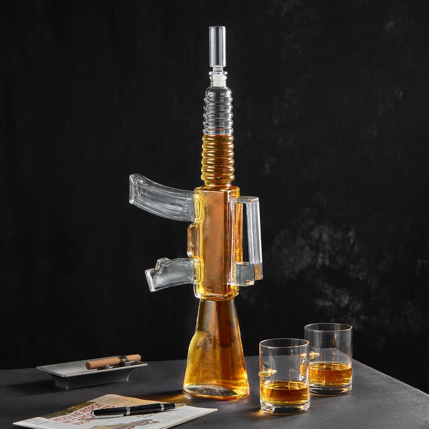 Rifle Whiskey Decanter Set - Birthday Gifts for Men Dad