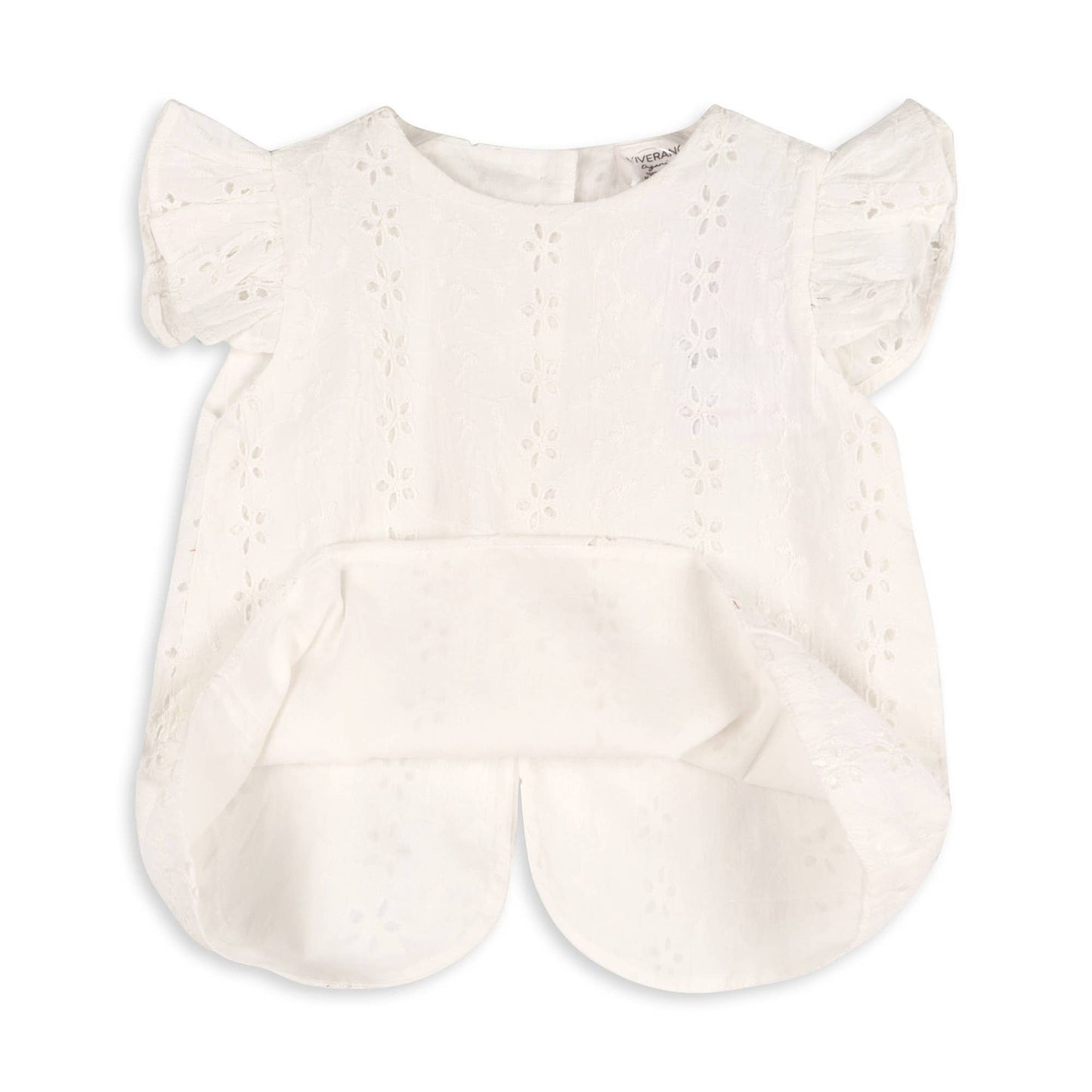 Milly Eyelet & Bow Baby Top + Ruffled Bloomer -Organic