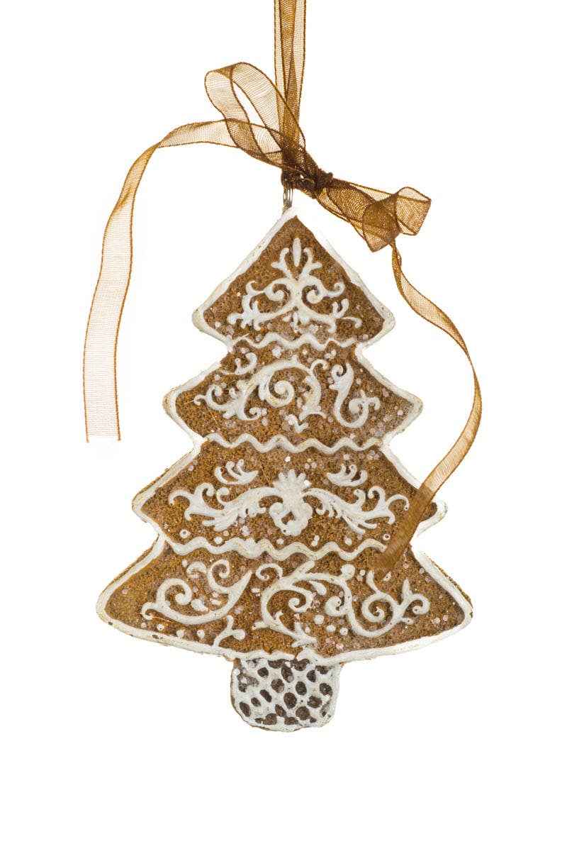 Brown/White Gingerbread Tree Ornament
