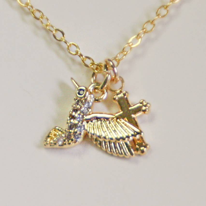 Ecclesiastes Hummingbird Cross Necklace