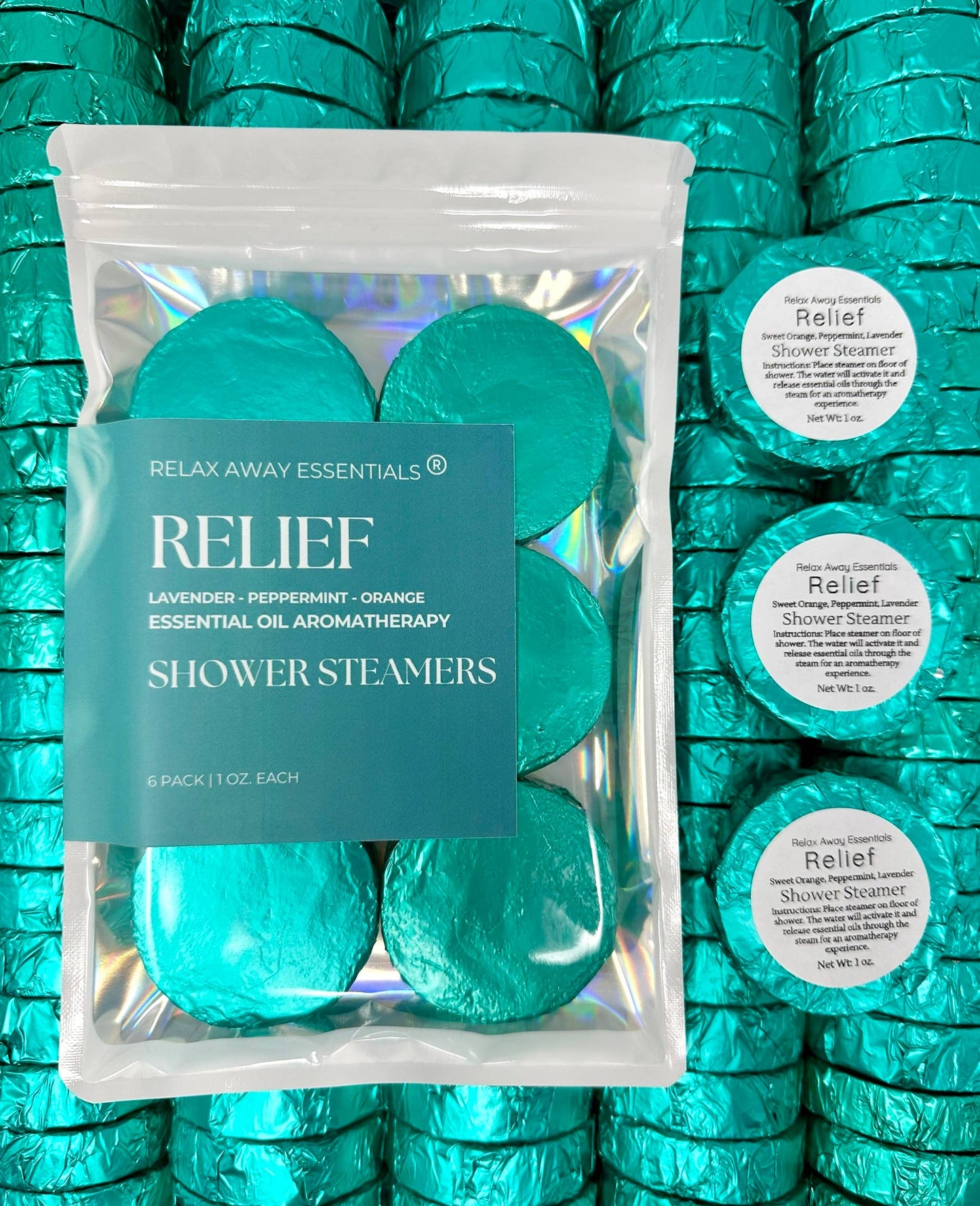 Relax Away Essentials - Relief Shower Steamers 6 Pack - Made in USA