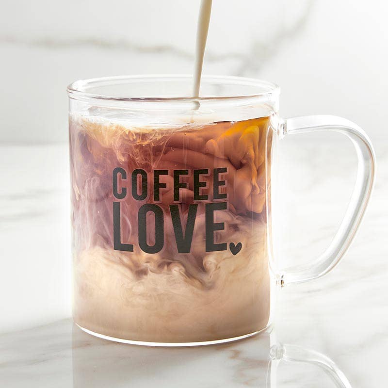 Glass Mug Coffee Love