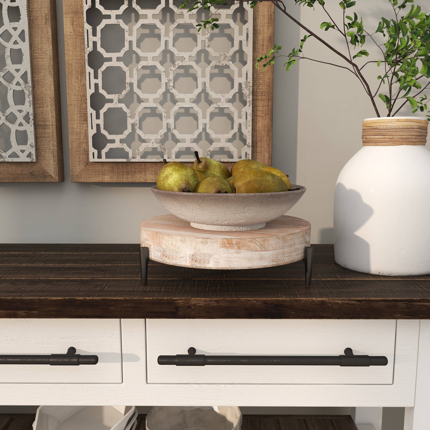 Modern Cream Mango Wood Tray