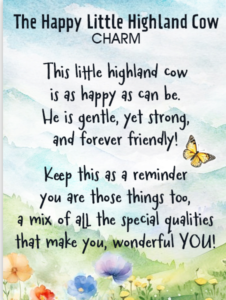Happy Little Highland Cow Pocket Charm