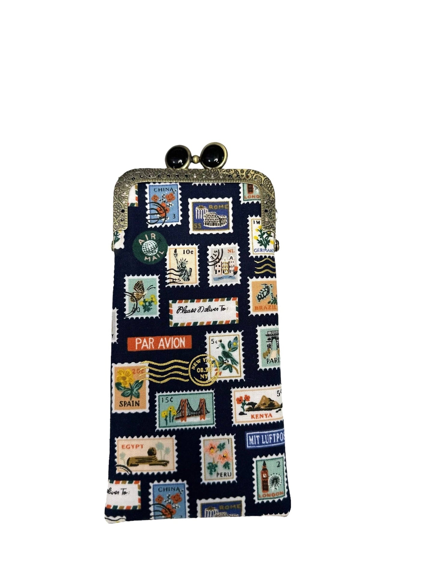 Eyeglass Case - Travel Stamps
