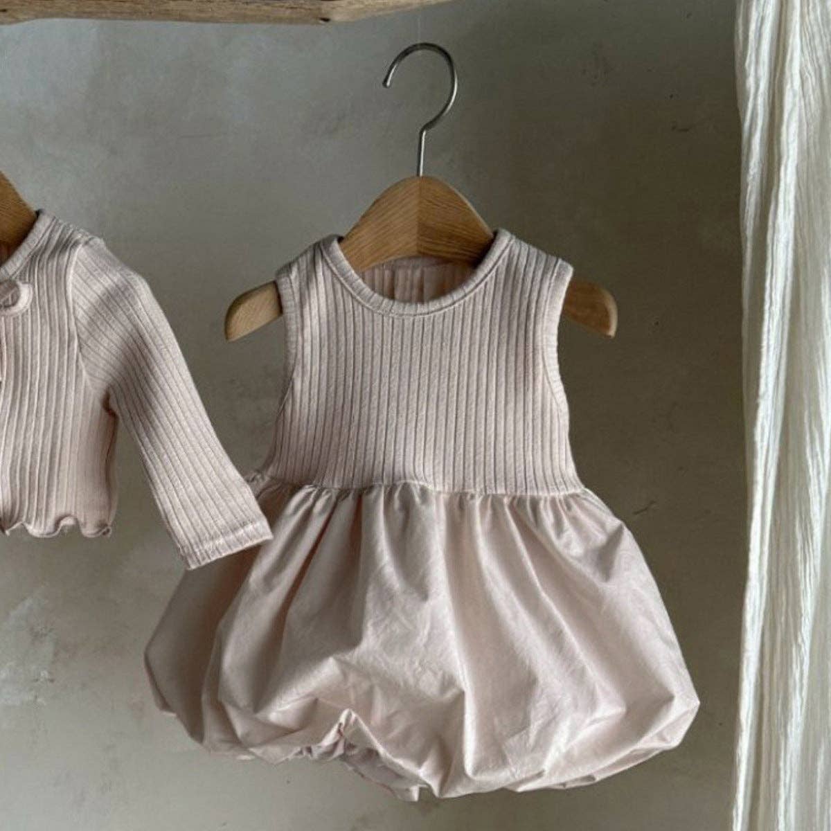 Baby Girl Long Sleeve Coat & Dress Beige