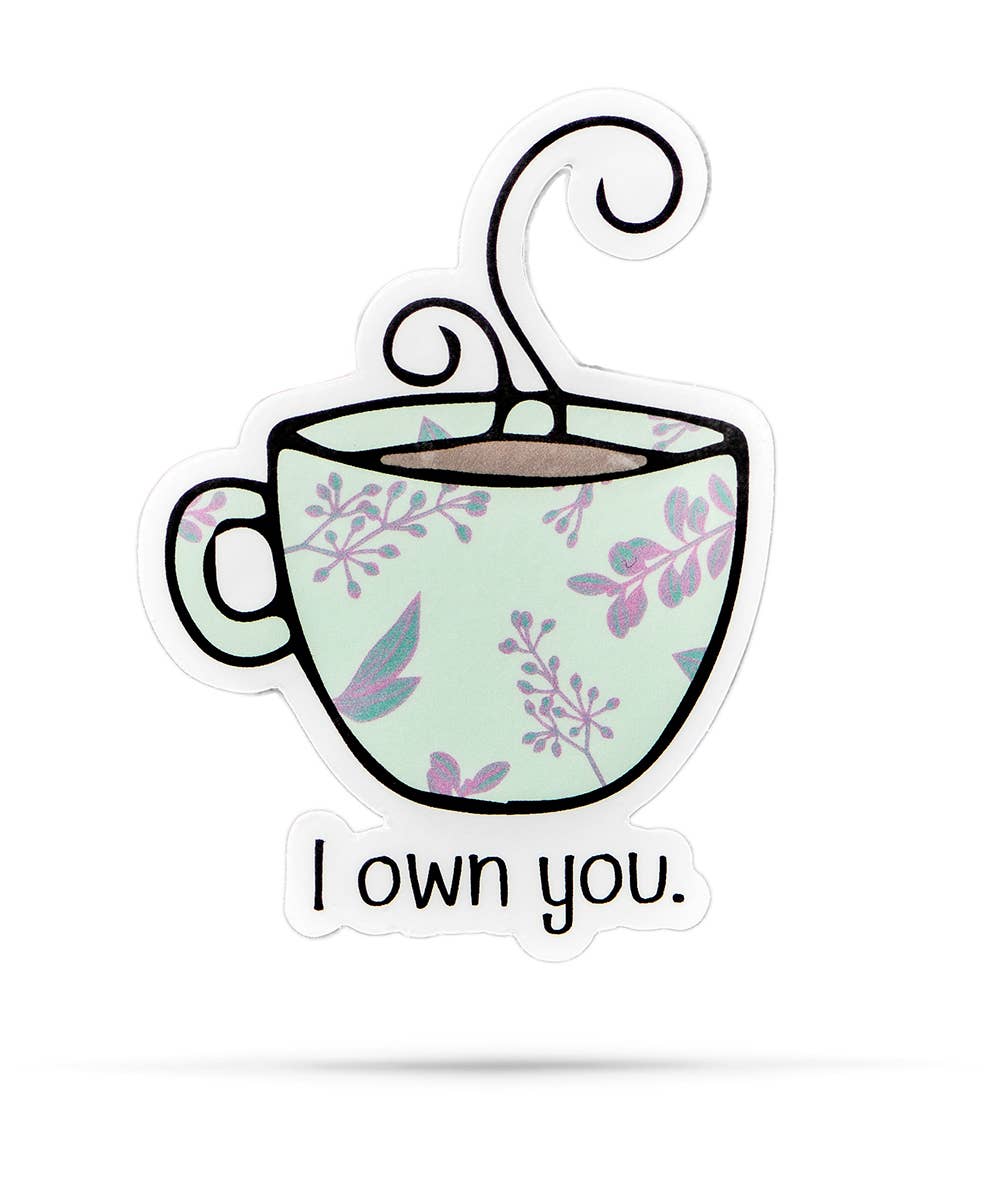 I own you | coffee cup | funny vinyl stickers with sayings