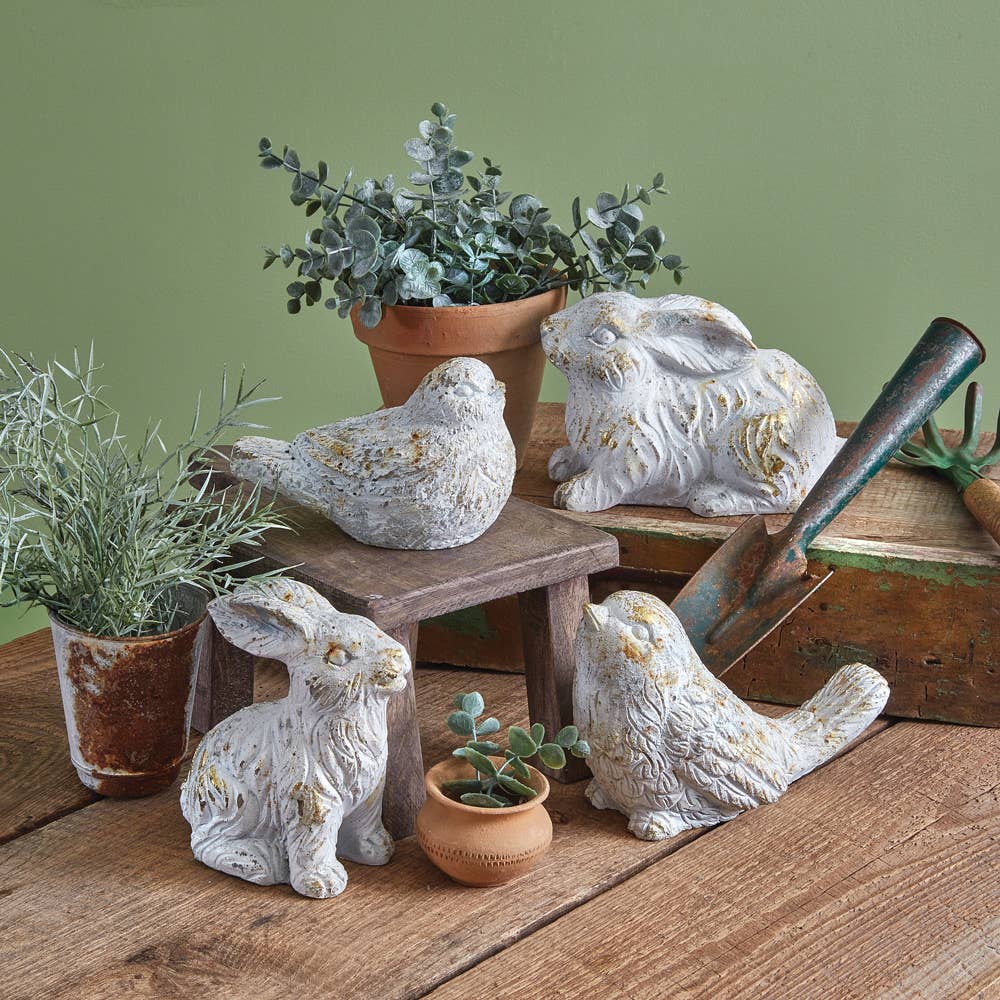 Rustic Cottage Valiant Bunny Figurine