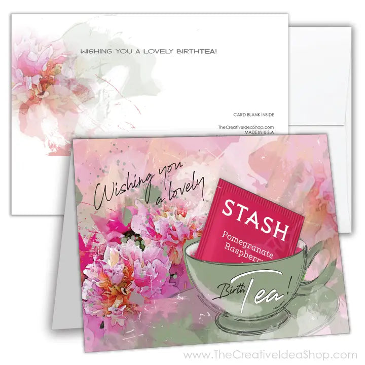 Tea Greeting Card with Real Tea Bag - Lovely Birthtea