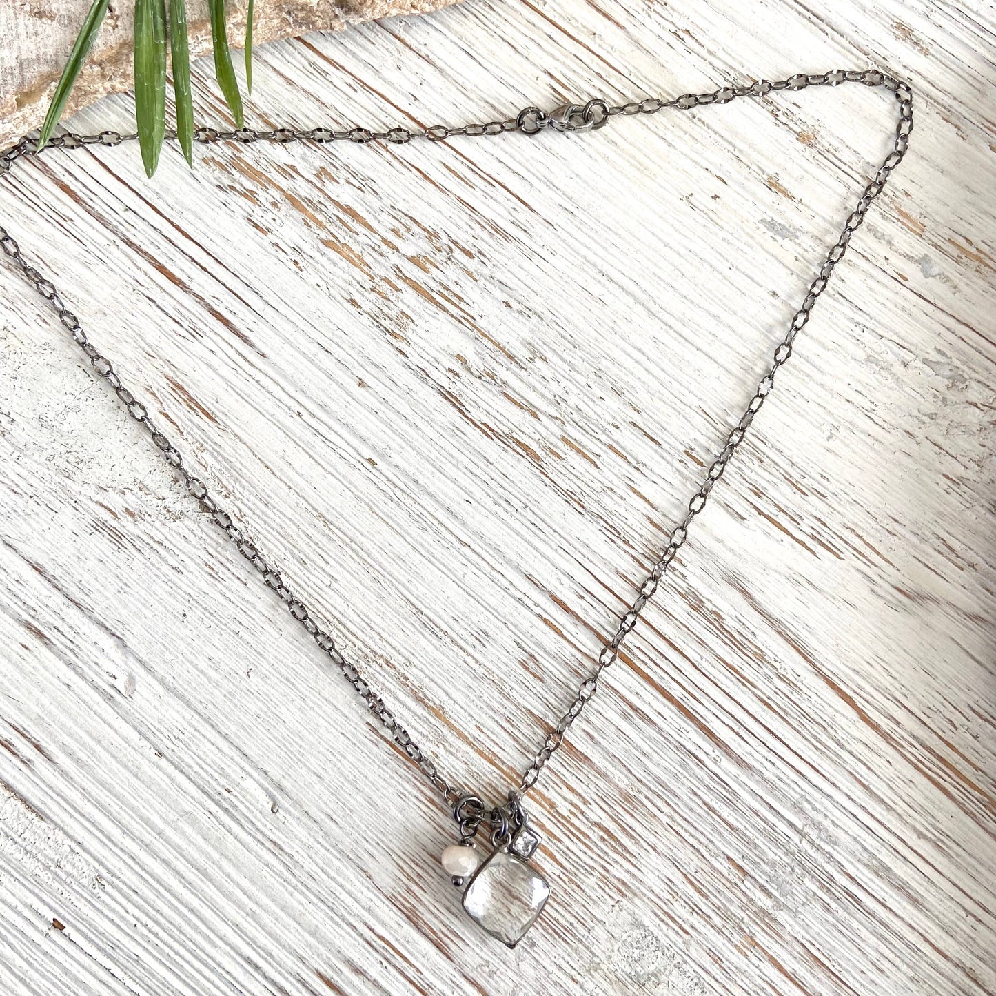 Moonstone semi precious crystal necklace