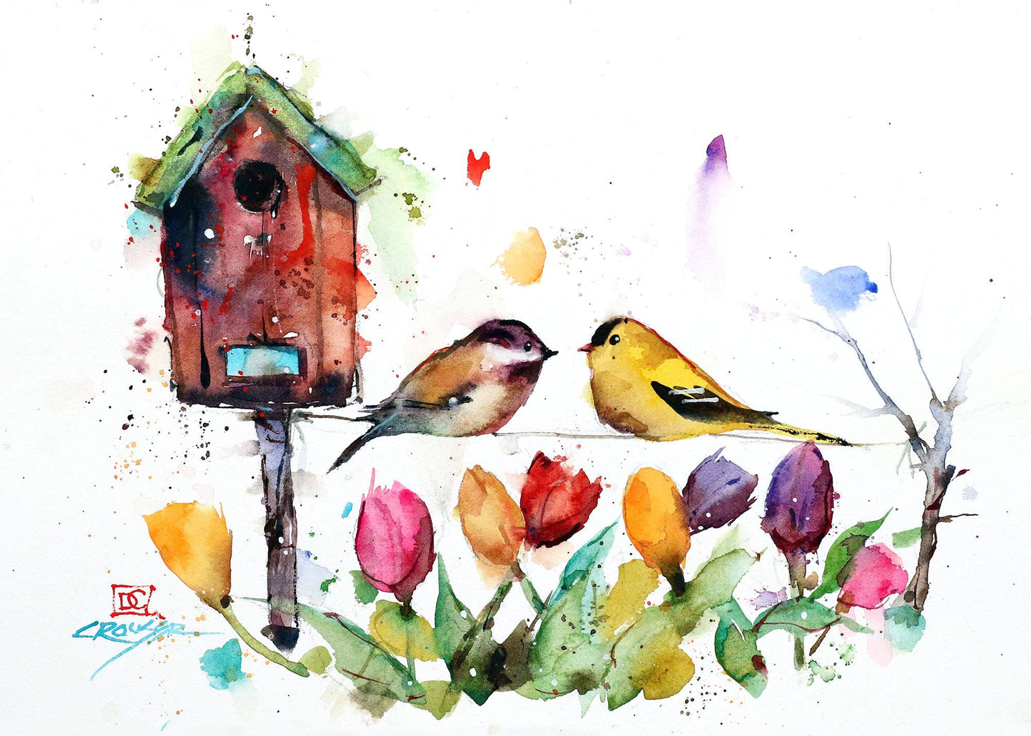 5 x 7" Greeting Card 'SPRINGTIME BIRDHOUSE'