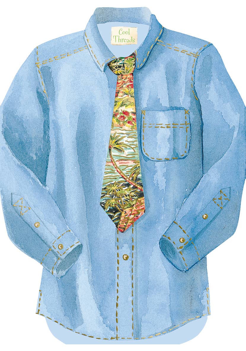 Denim Dress Shirt Male Birthday card
