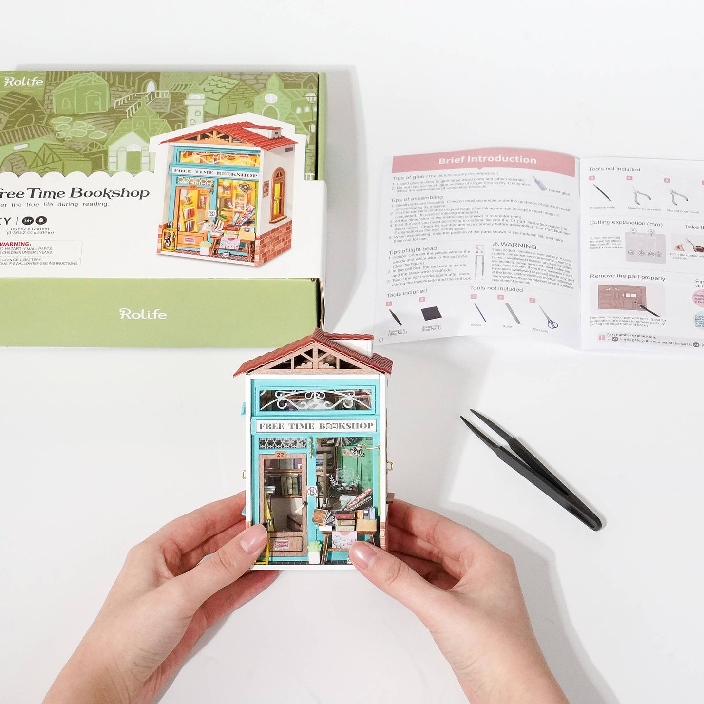 Hands Craft - DIY Miniature House Kit: Free Time Bookshop