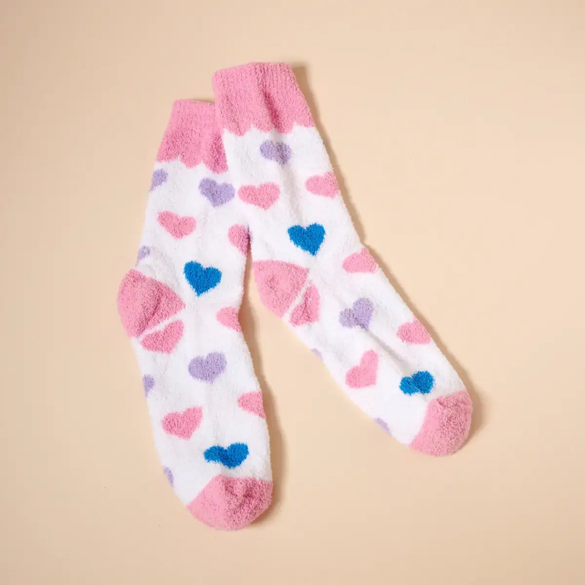 Hearts Pattern Fuzzy Socks Assorted