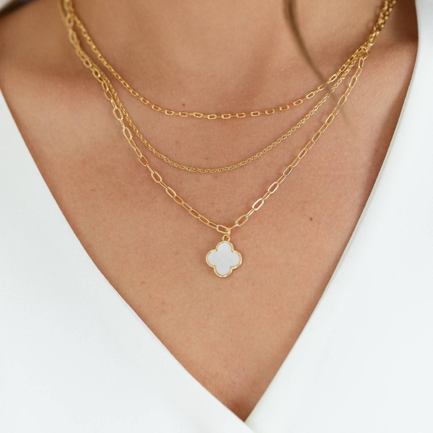 Layered Quatrefoil Necklace
