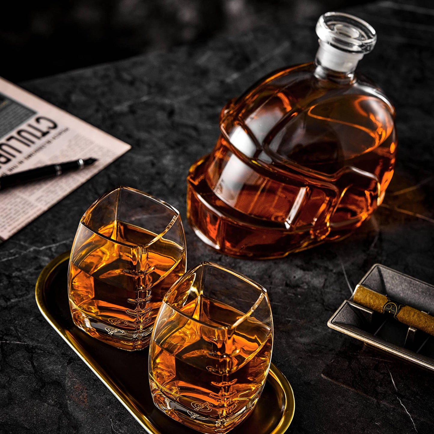 CRAFTGEN - Football Whiskey Decanter - Gifts for Him Husband Boyfriend