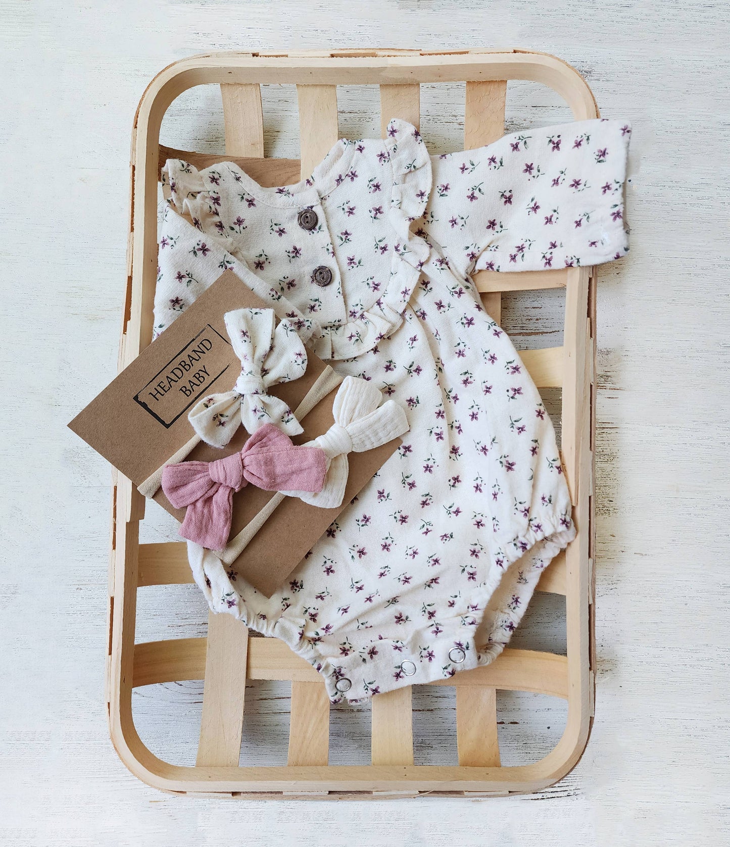 Baby Girl Soft Cotton Bubble Romper ruffle | Claudia + Bow
