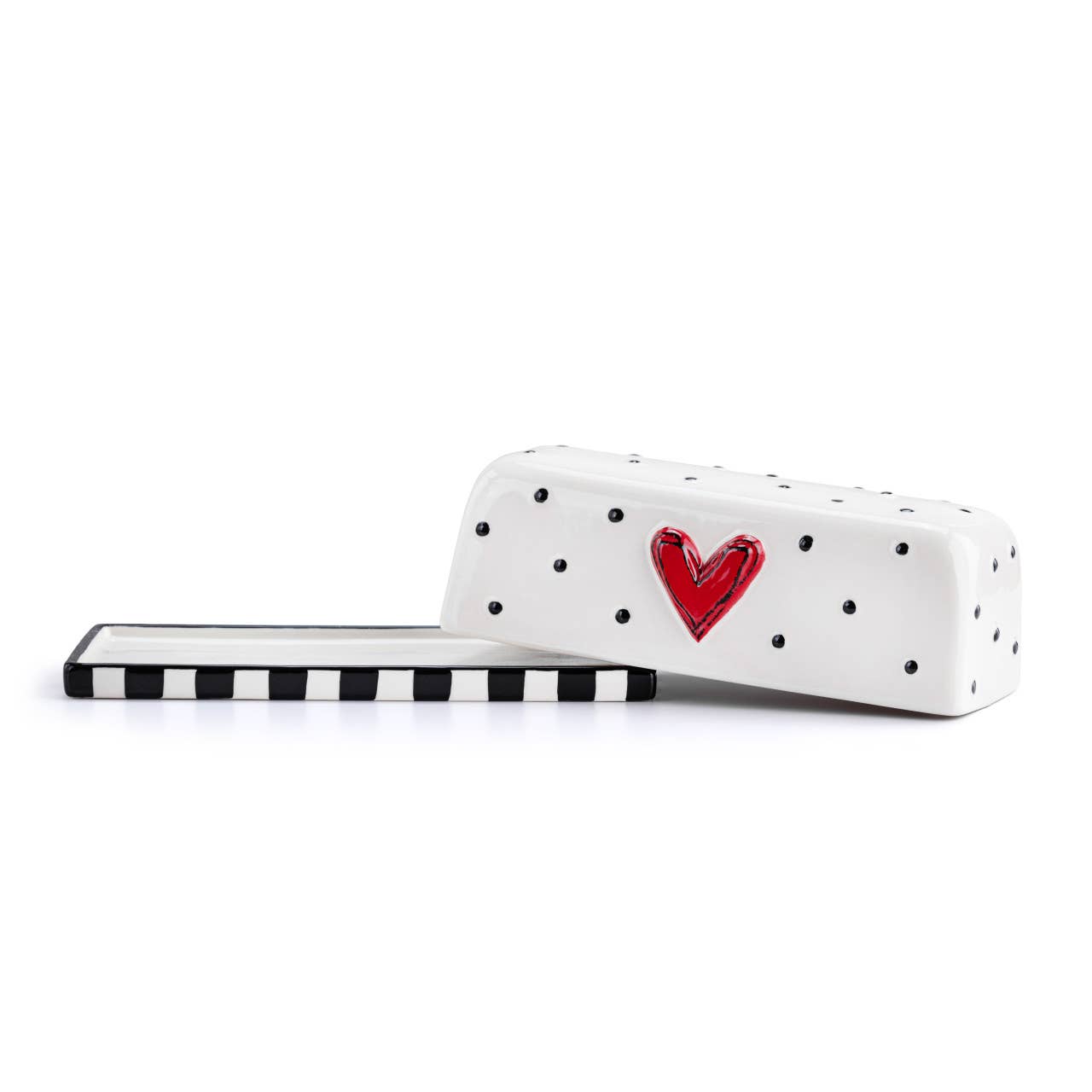 Red Heart Butter Dish