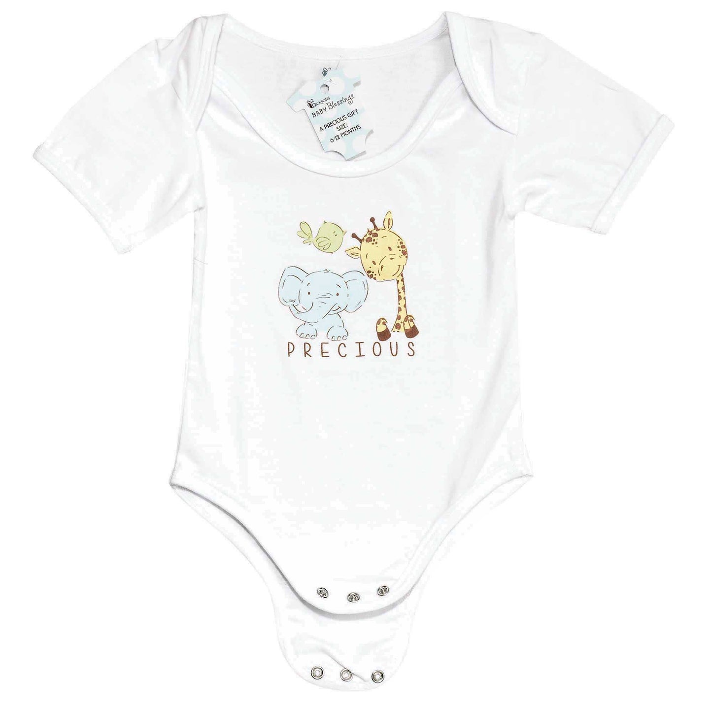 6-12Mo Precious Little One White Cotton Onesie