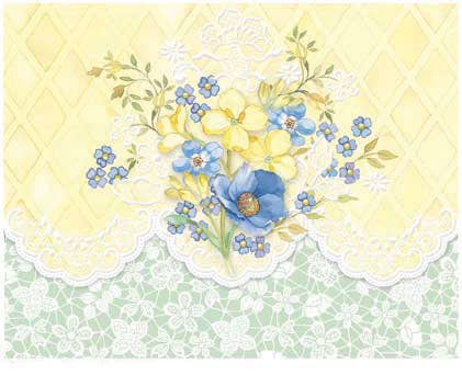 Sunny Bouquet Embossed Die-cut Boxed Portfolio Note Card