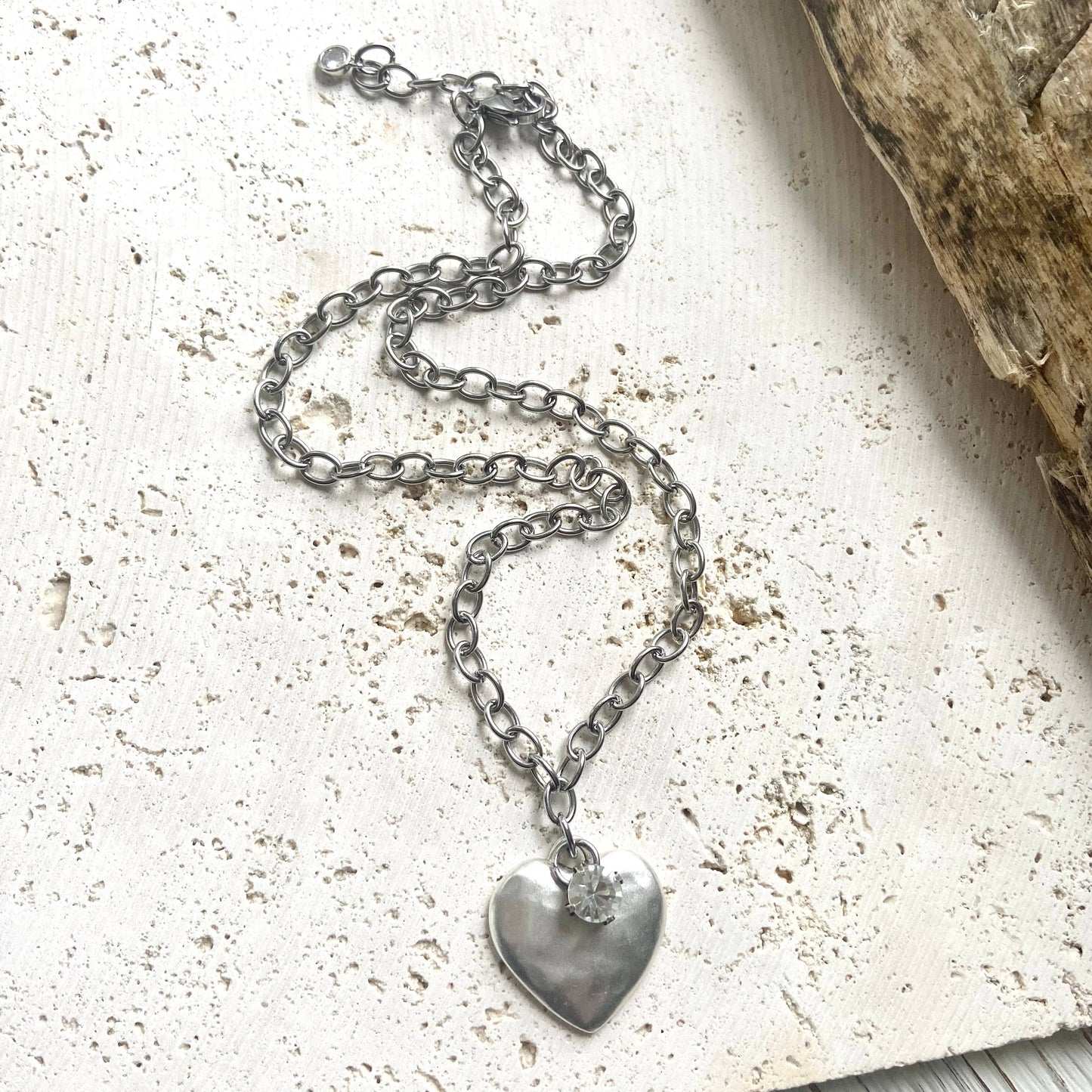 Hammered heart necklace