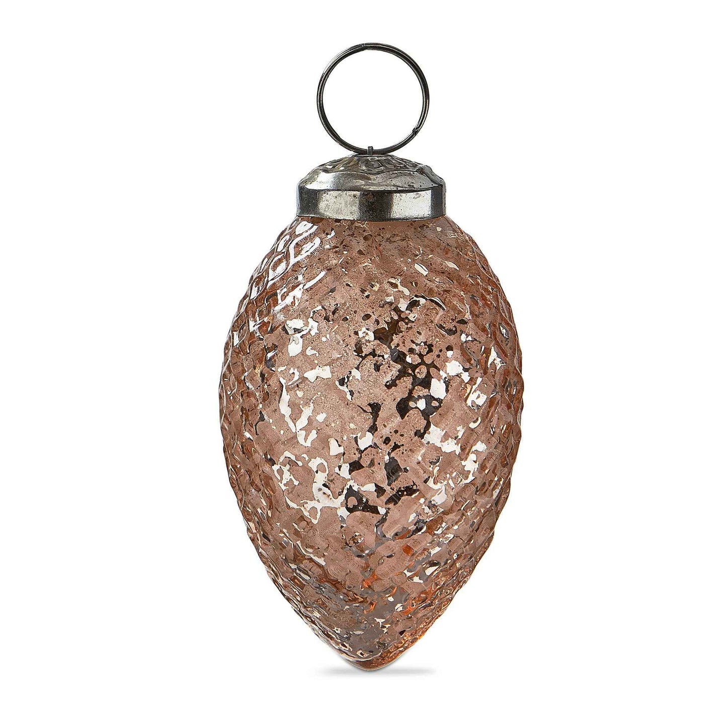 Vint Diam Cone Ornament 3In Pink Glass Christmas