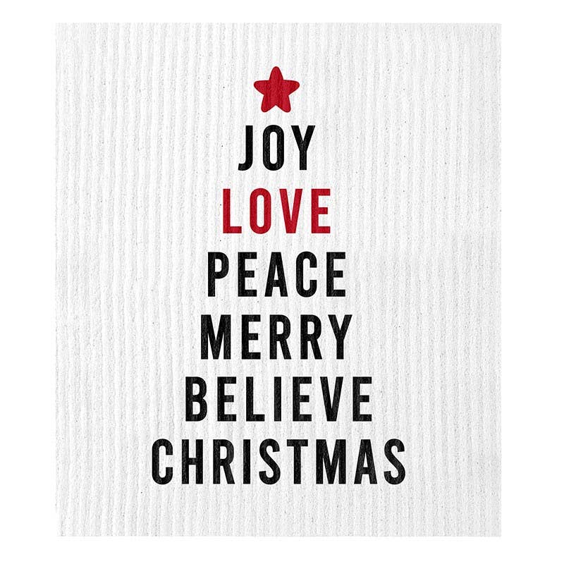 Organic Dish Cloth Joy Love Peace