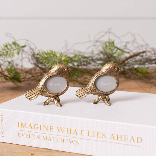 Photo Frame Mini Bird, Gold Finish