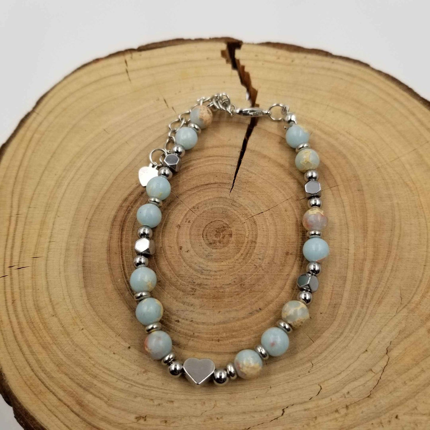 To My Mom Heart Natural Stone Mother's Day Bracelet
