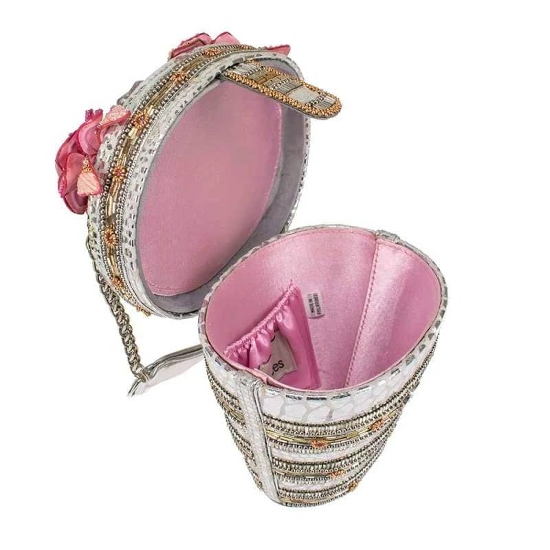 Champagne on Ice Beaded Top-Handle Bag