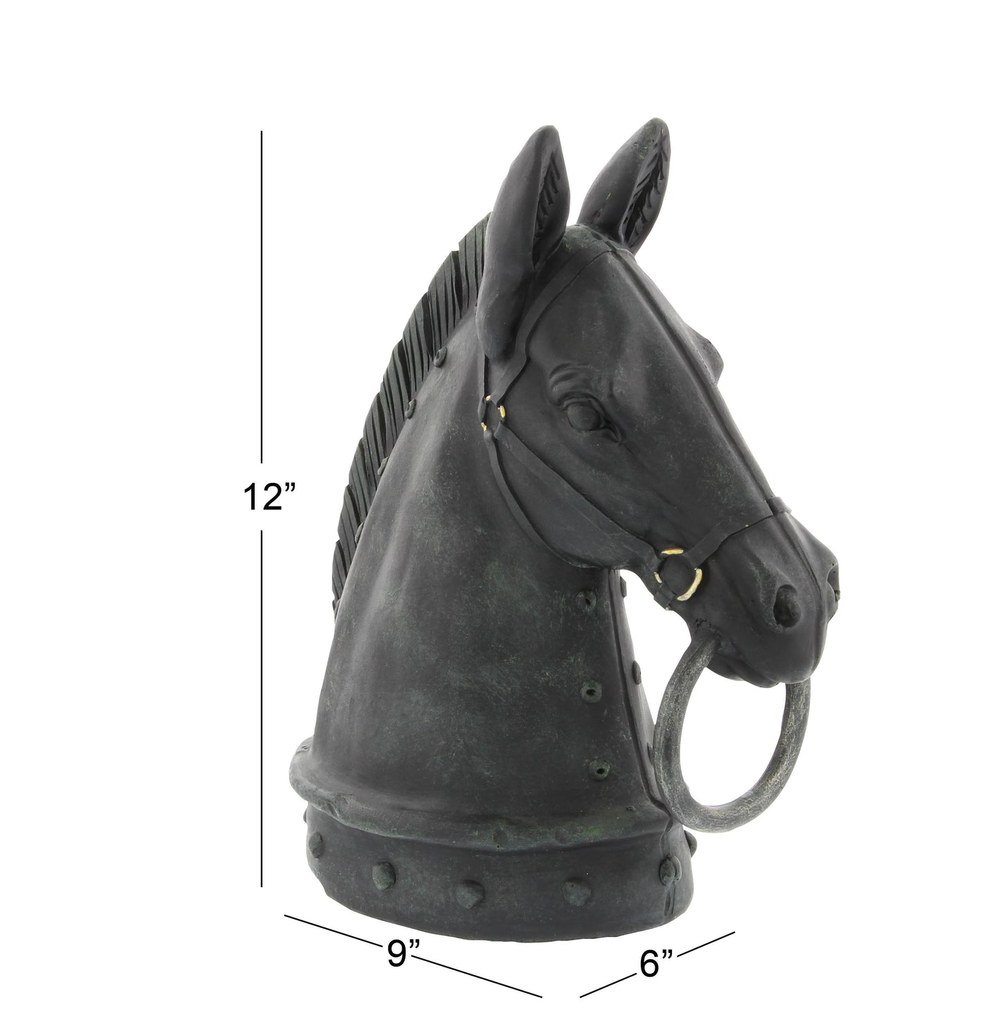 Traditional Black Polystone Sculpture