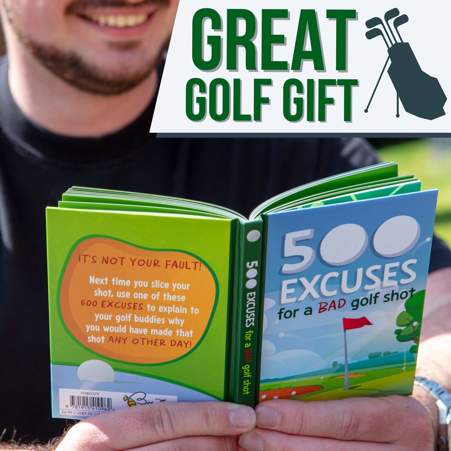 500 Excuses For a Bad Golf Shot Gift Book - Funny Men's Gift