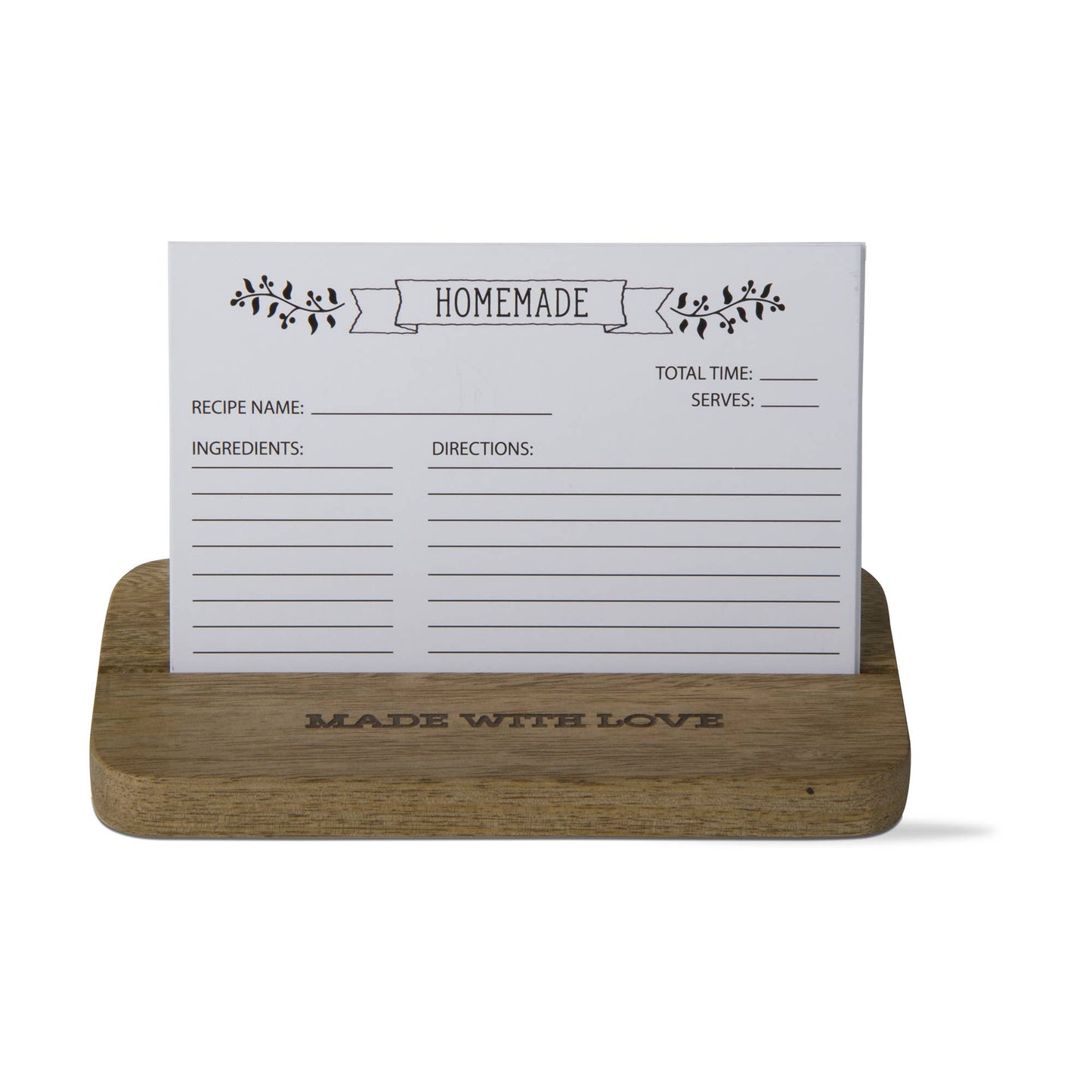 Made With Love Recipe Card And Stand Set - Natural