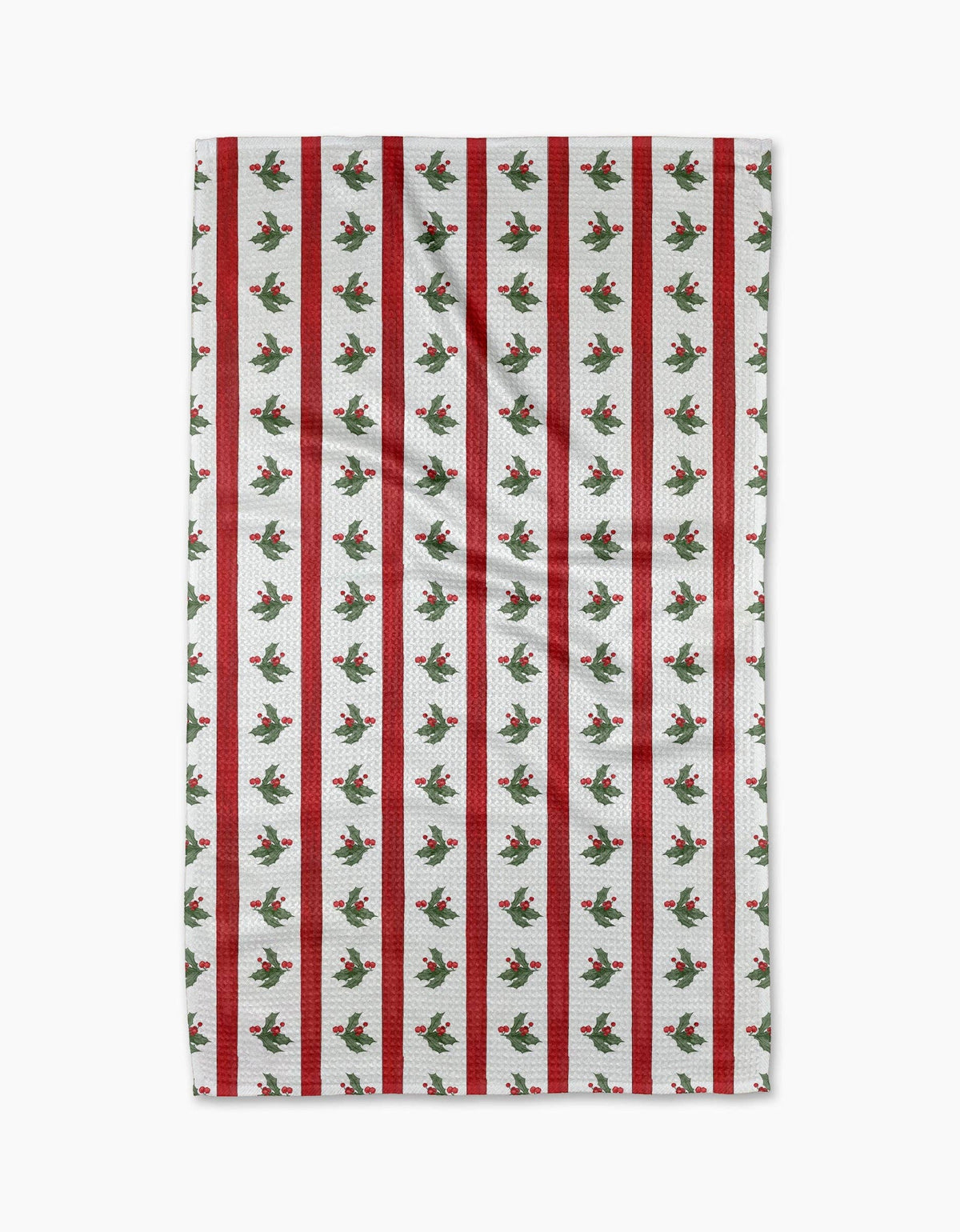 Christmas Holly Stripe Tea Towel