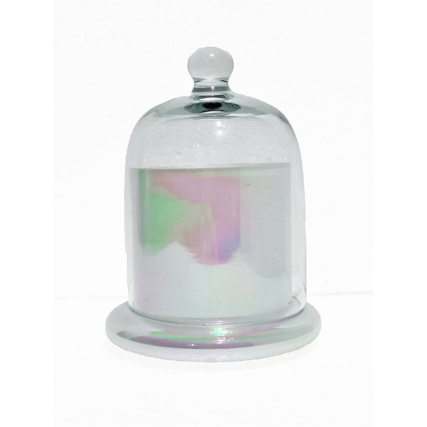 White Glass Jar With Cloche-7 in.