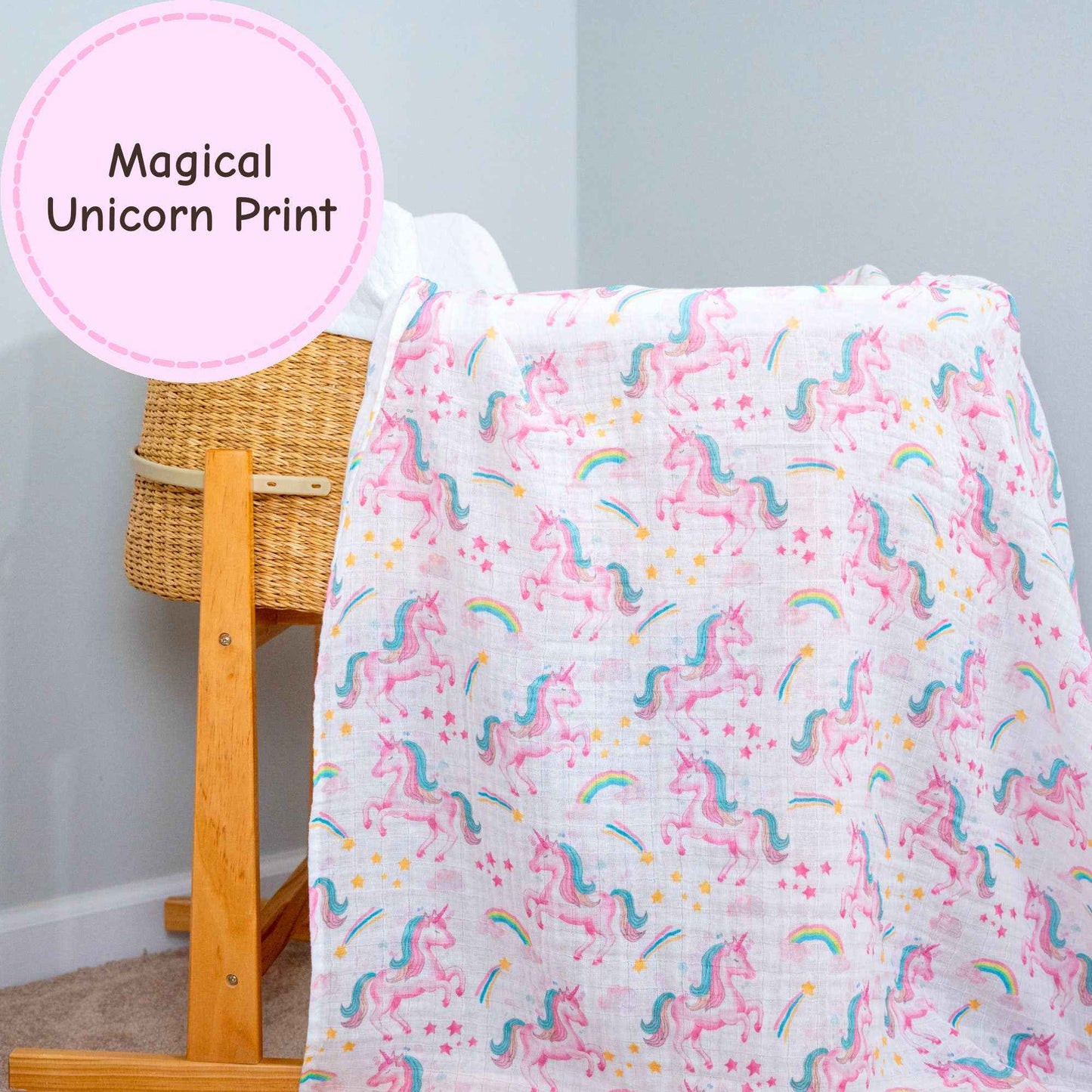 LollyBanks - Unicorn Crew Baby Muslin Swaddle Blanket