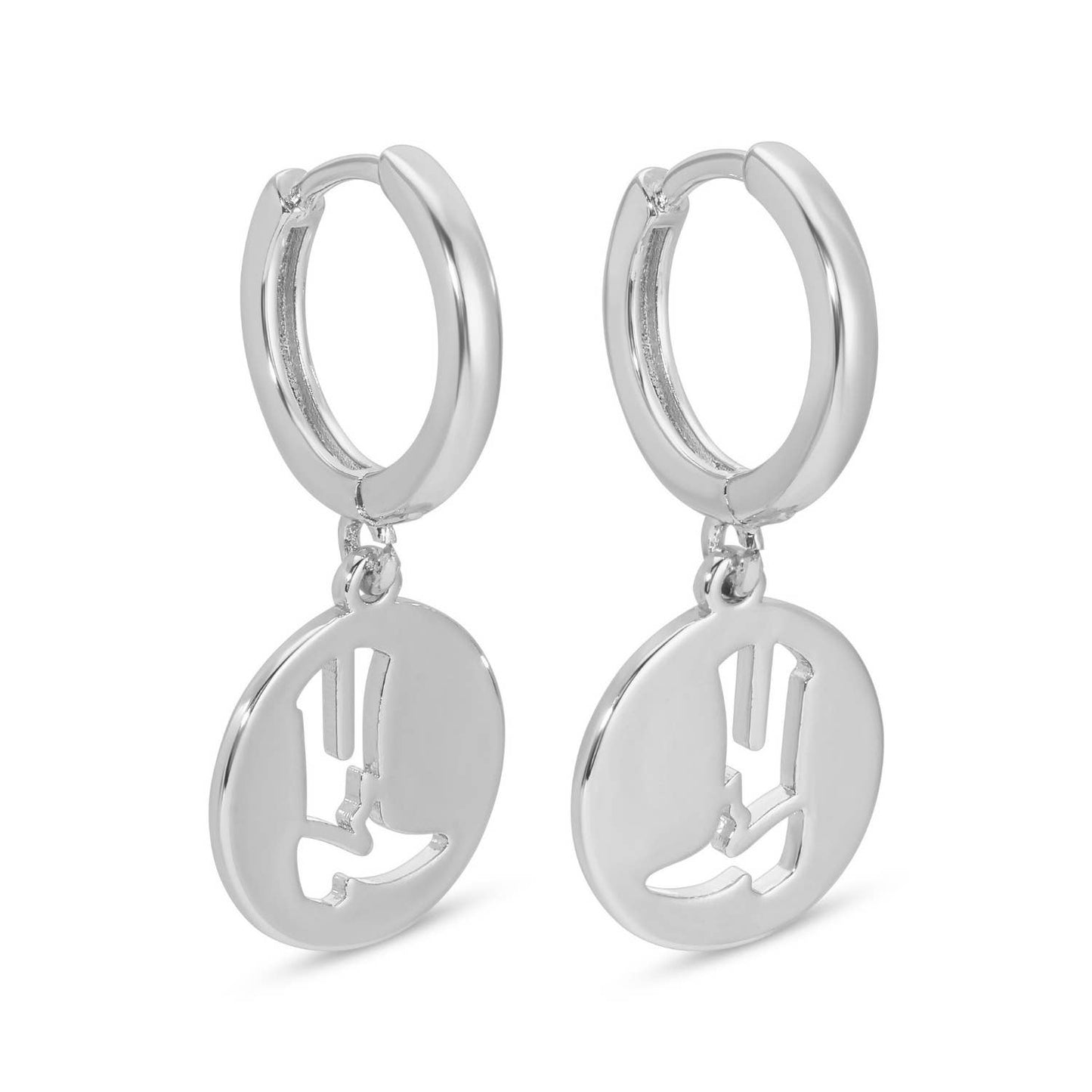 Pendientes de aro con forma de bota de vaquera