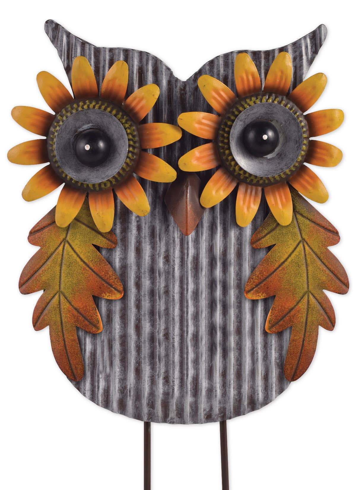 Metal Sunflower Owl 16"