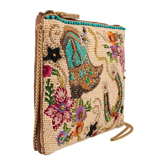 Mary Frances Accessories - On The Range Western Boots and Horseshoe Ivory Beaded Mini