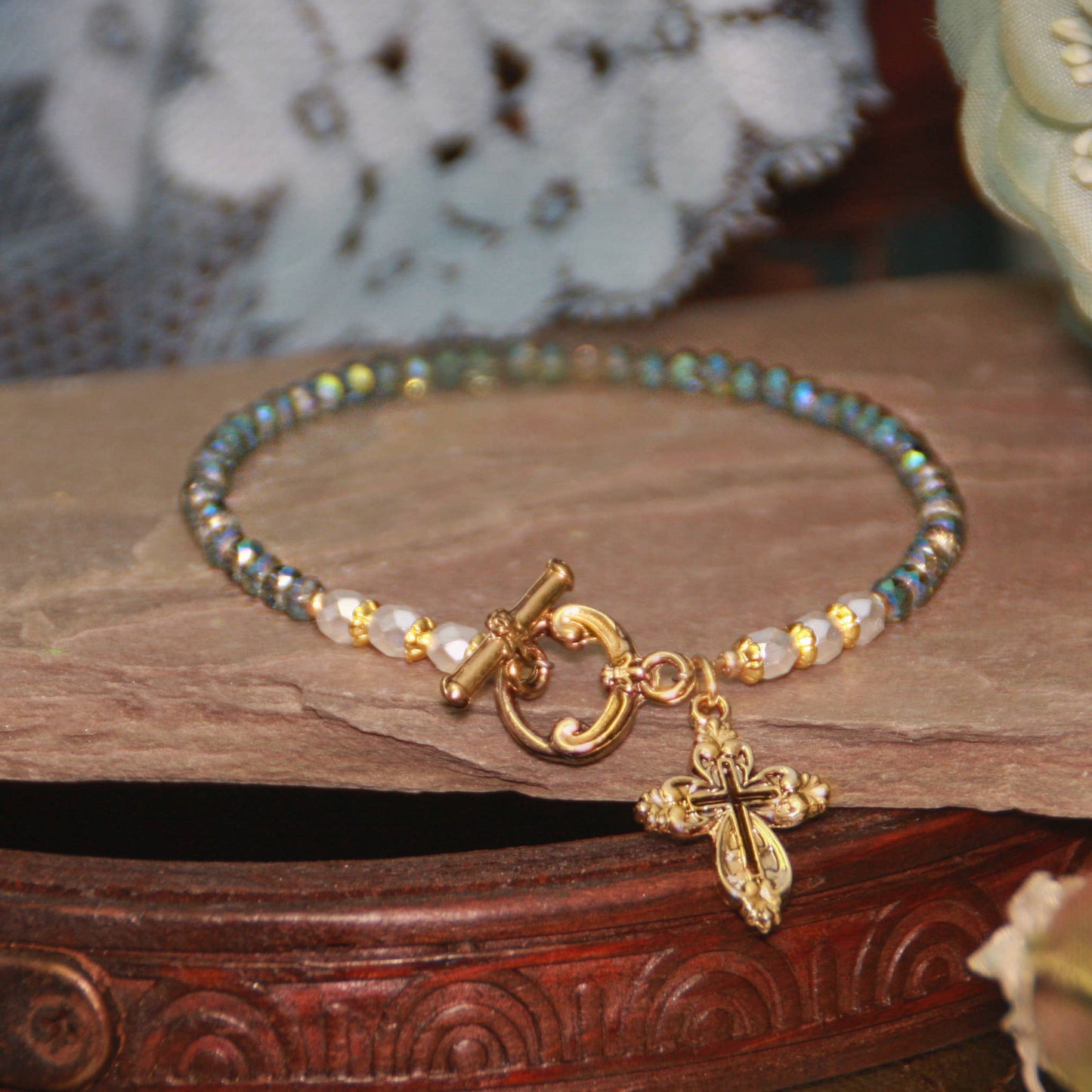 Scripture "Draw near to God" beaded Bracelet