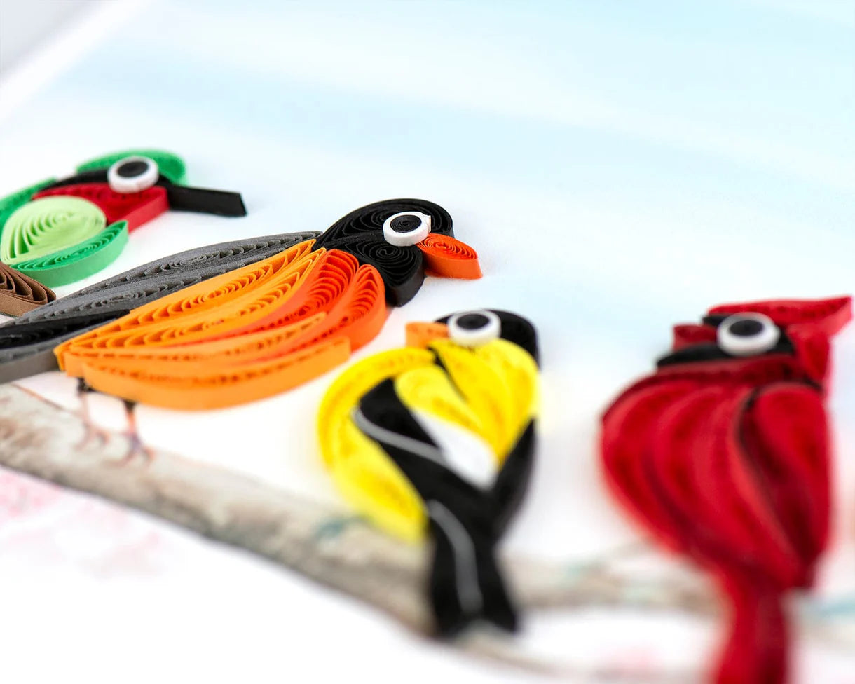 QuillingCard Pájaros cantores