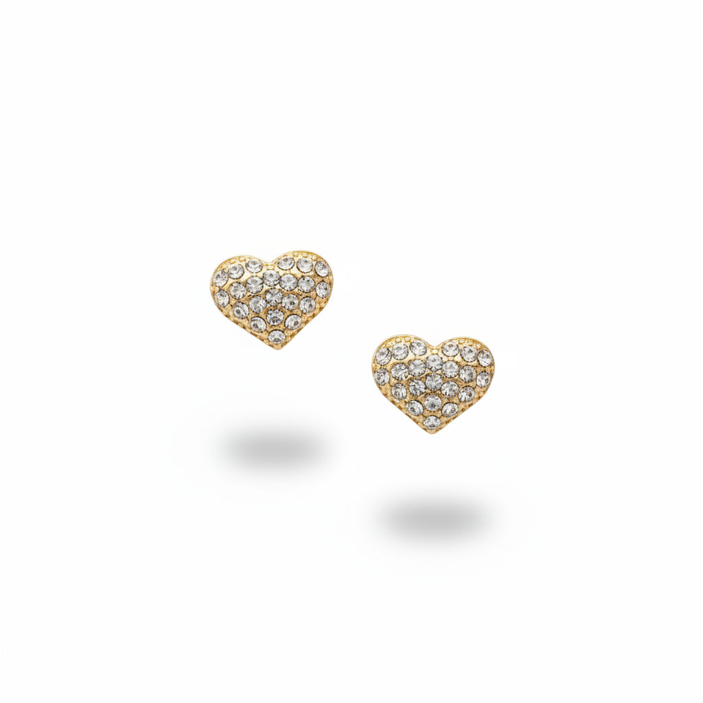 Gold clear crystal hearts