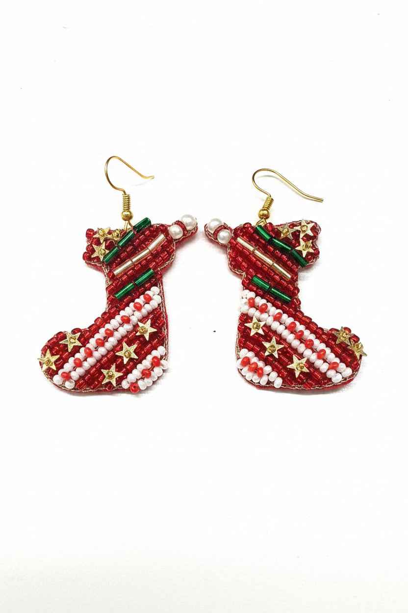 Stocking Beaded Earrings