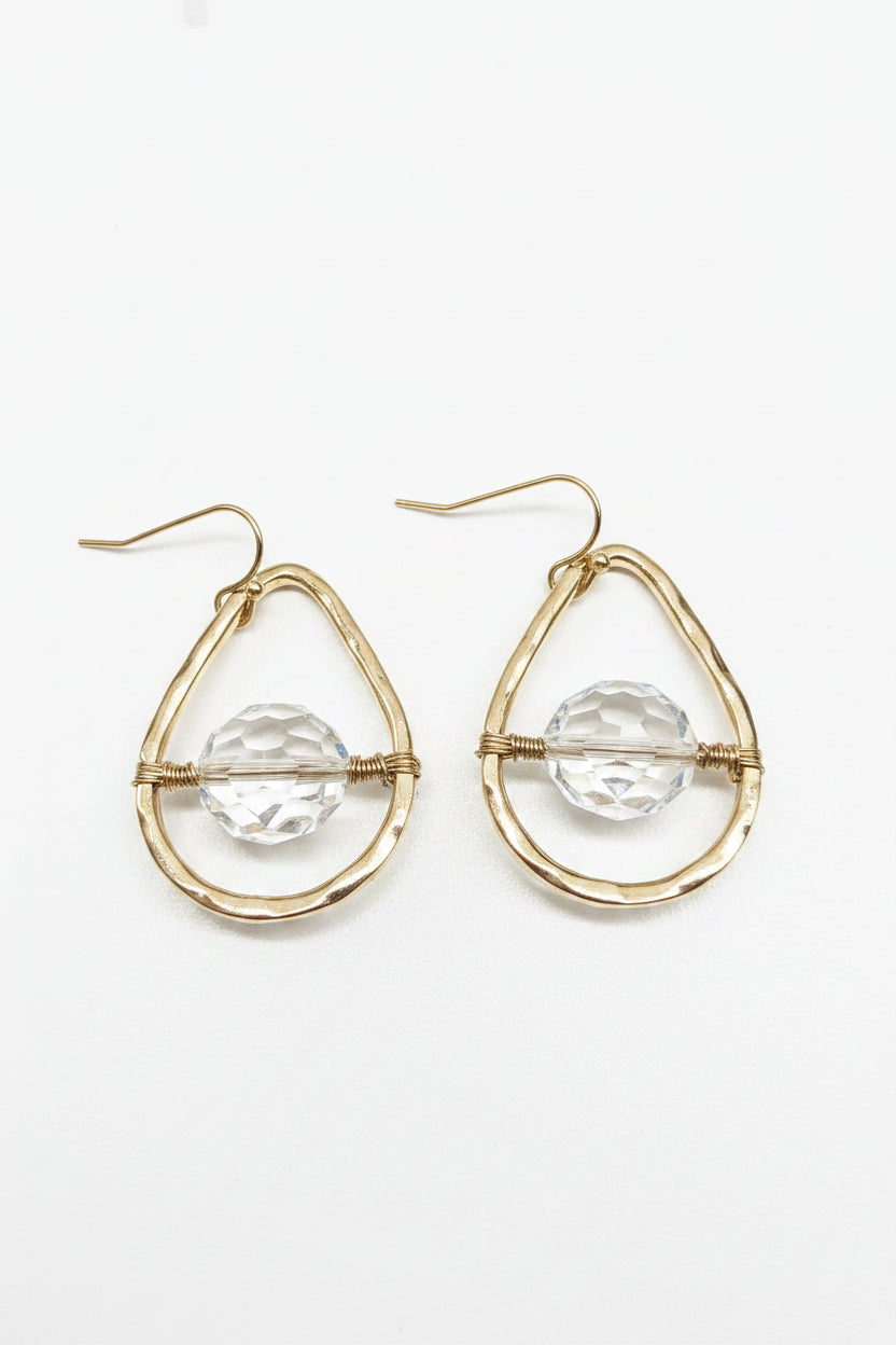 Floating Bead Teardrop Earrings