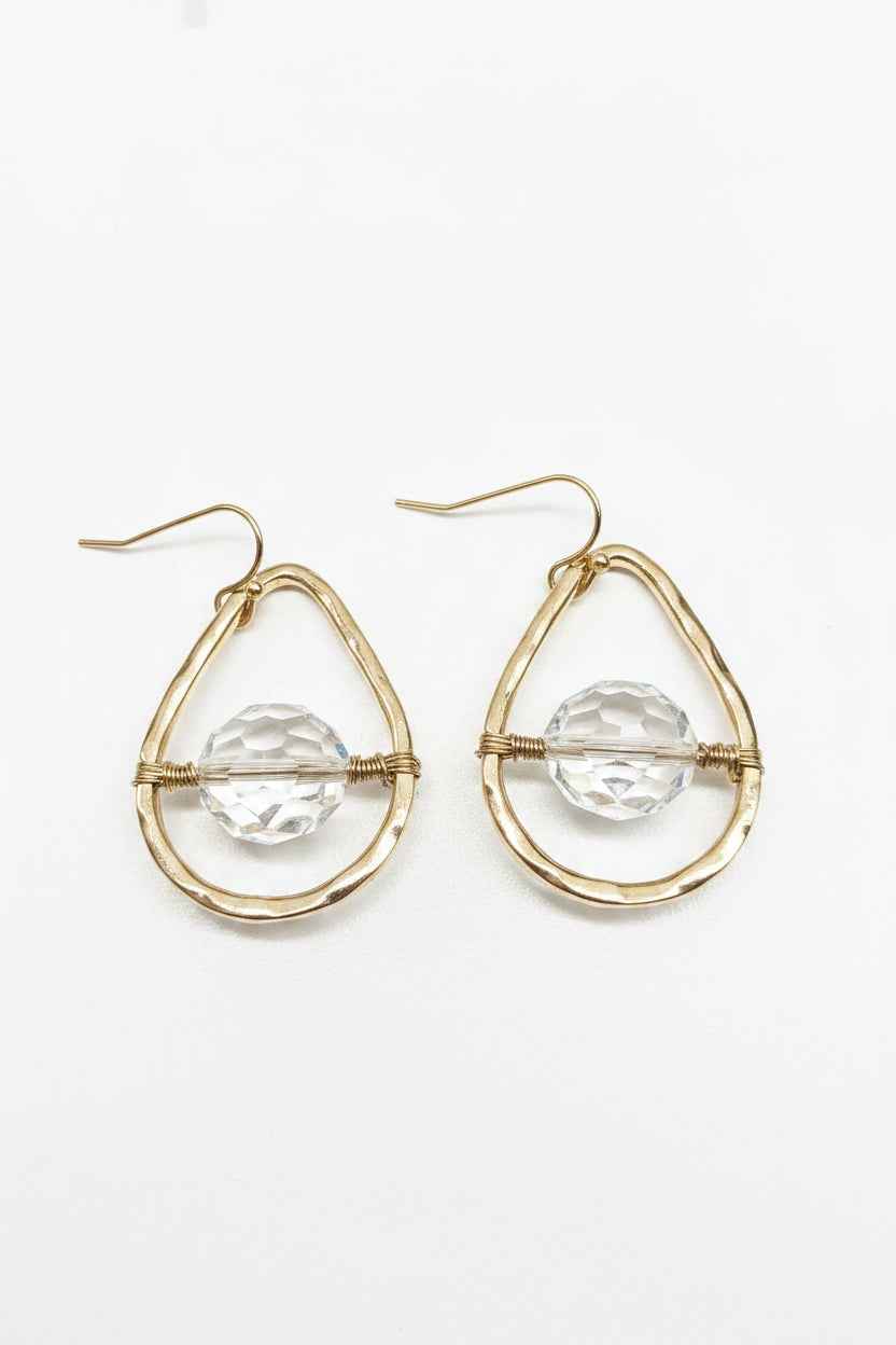 Floating Bead Teardrop Earrings