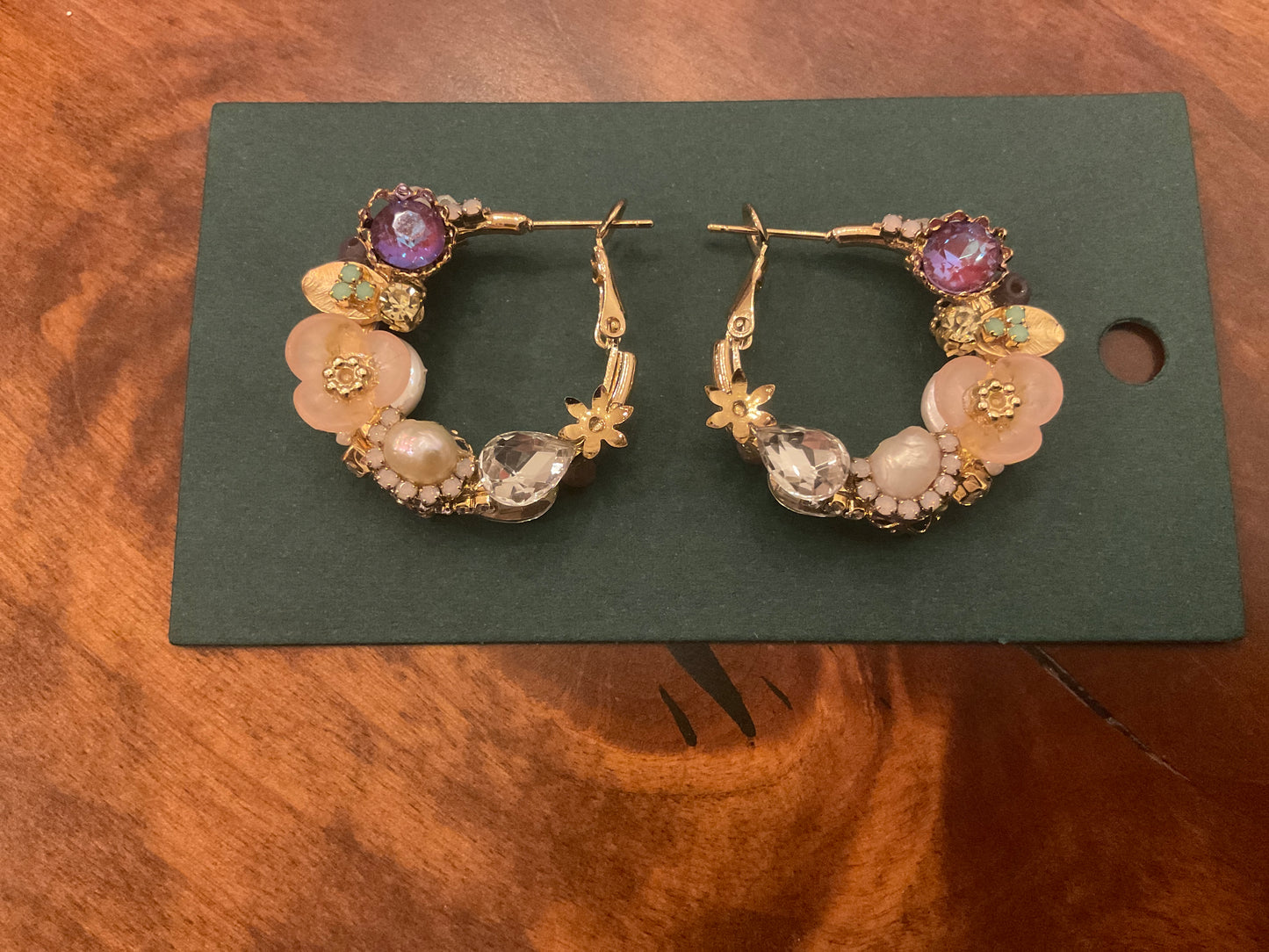 Handcrafted Rhinestone Post Earrings