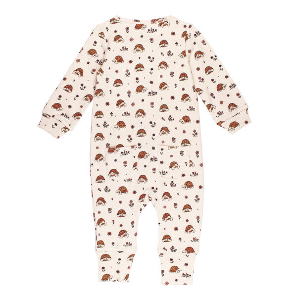 Organic Footless Zipper Romper, Tiny Tortoise Print, view 2