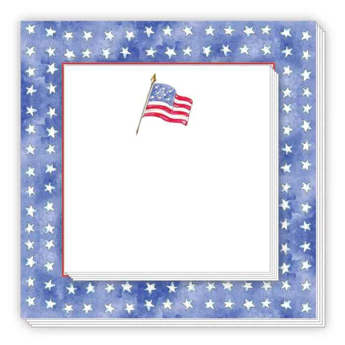 American Flag & White Stars w/Blue Border - Duo Notepad